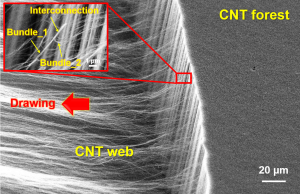 カーボンナノチューブアレイの乾式紡績 (dry spinning of carbon nanotube array)_井上寛隆